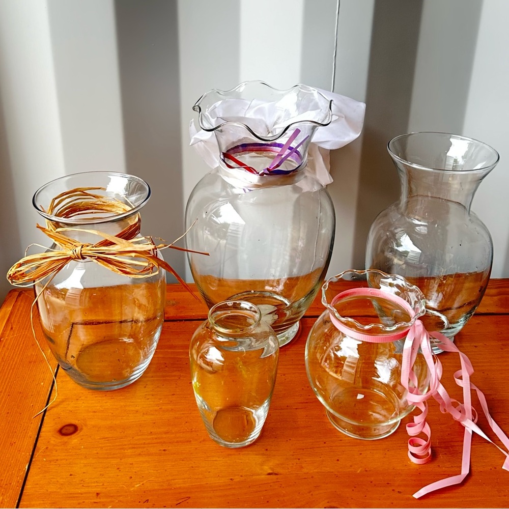 vintage glass flower vases